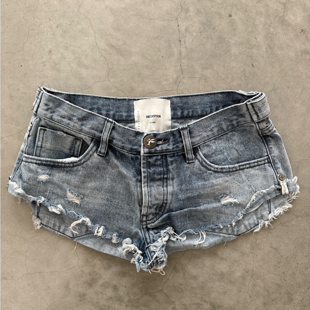 One Teaspoon Bandits Low waist blue Jean Shorts